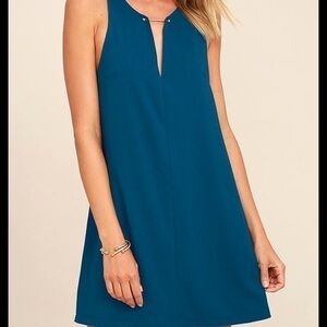 NWT Lulu’s teal barbell sleeveless dress